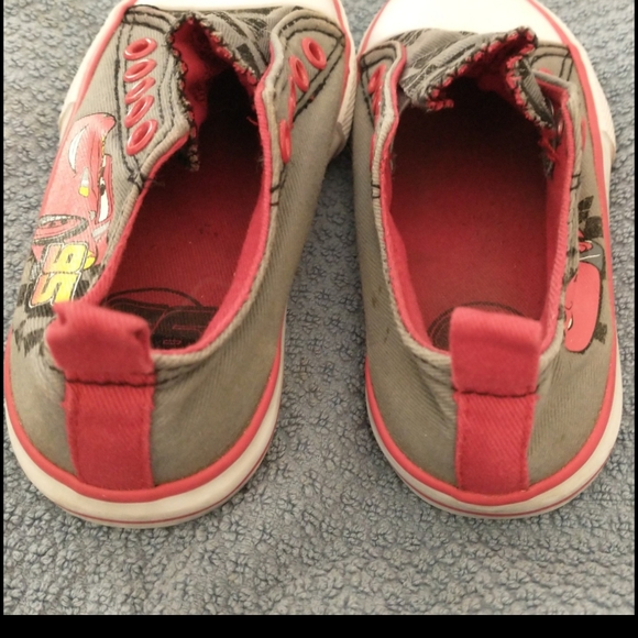 Disney Red and Gray Sneakers Slip-On Style, Toddler 8 - Picture 3 of 6
